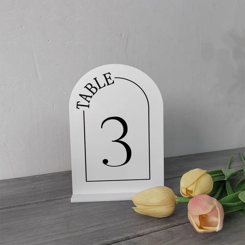 Premium Acrylic Wedding Table Numbers with Stand Base Acrylic Calligraphy Wedding Signage Table Number Stand Party Table Decor