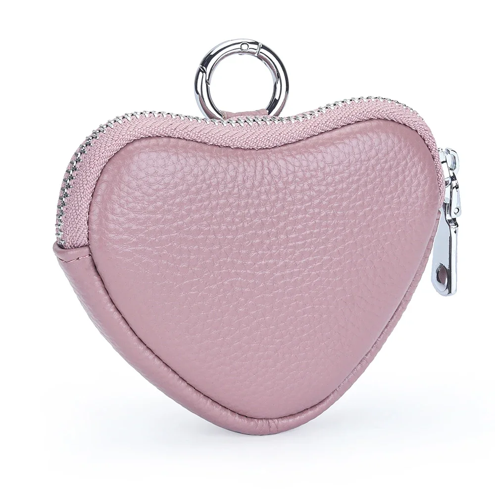 

Cowhide Coin Purses Women's New Creative Heart Shaped Earphone Coin Storage Bag Pendant Mini Minimalist Small Wallet for Women