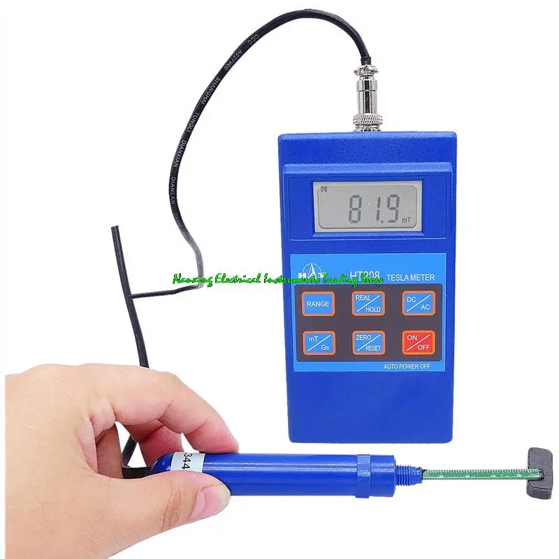 HT-208/HT208 Digital AC&DC Gauss Meter Tesla meter fluxmeter  0-200mT-2000T can be automatically switched