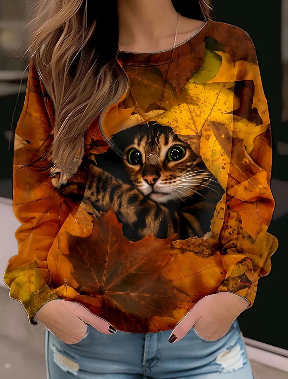 Schlafende Katze 3d Druck O-Ausschnitt Hoodie Frauen Mode niedlichen Grafik Hoodies Frauen schwitzt Outwear Mantel Sportswear Kleidung Sudadera Dame