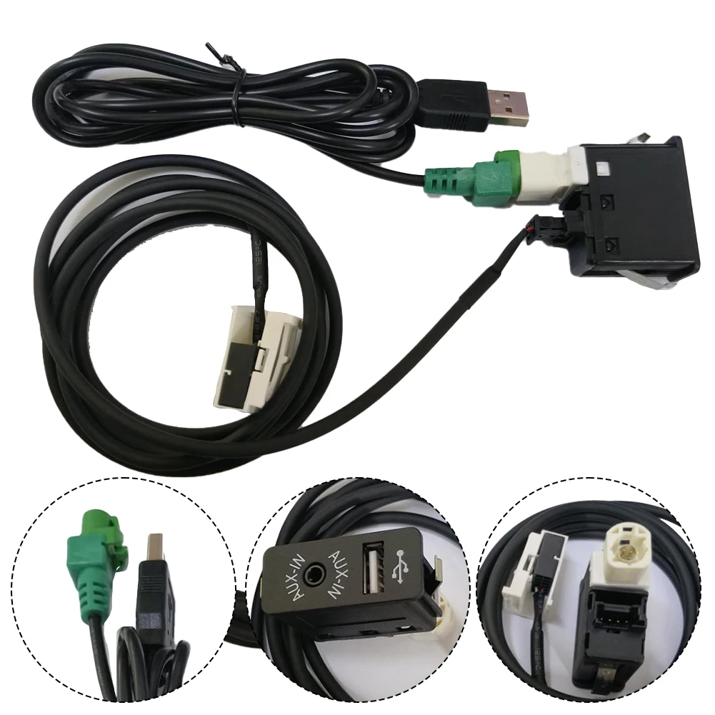 USB Audio Connector Car USB AUX Adapter ABS Material Construction 12V Voltage Rating Connect Devices To Car Audio