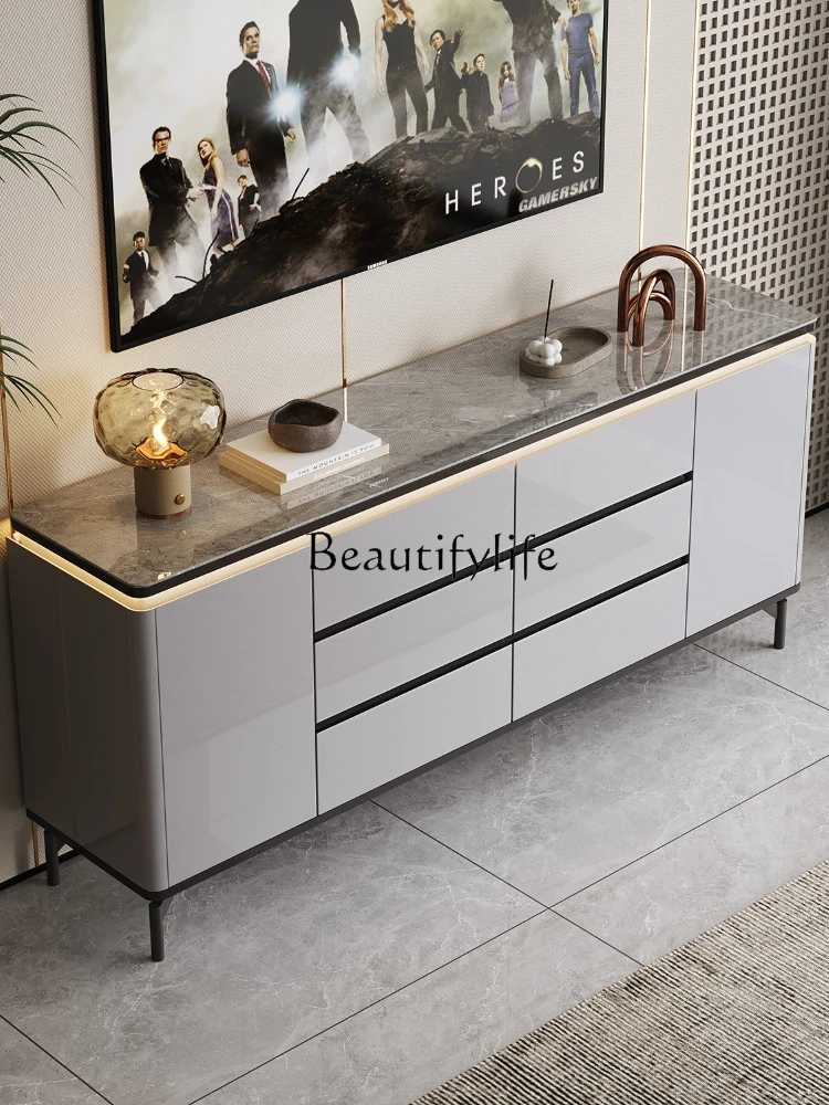 

03.Solid wood paint chest modern simple living room storage cabinet large capacity