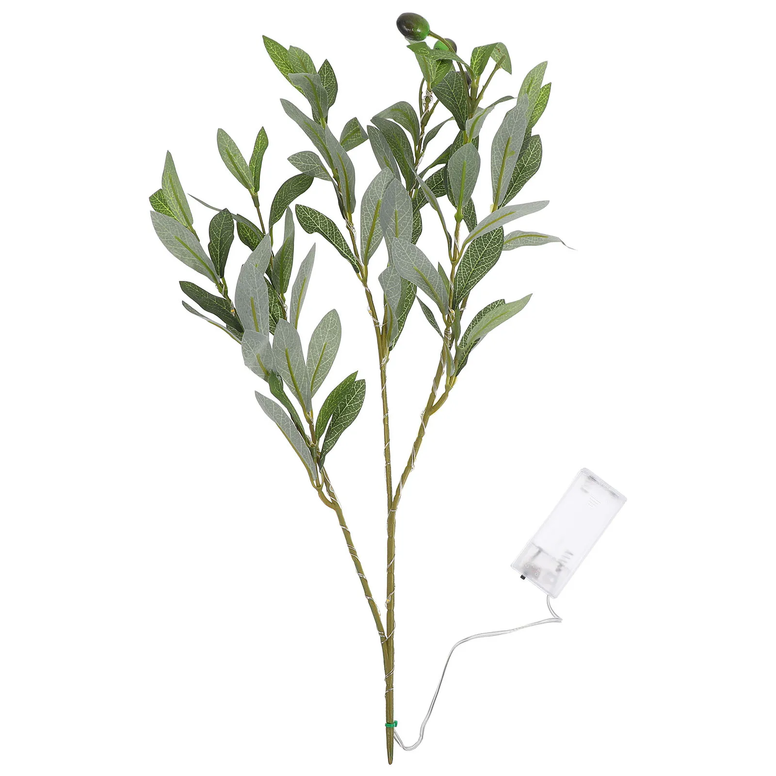 

Realistic Faux Olive Branches LED Lighted Stems Indoor Tree Decor Night Light Home Office Greenery Stems Olive Branch Lamp