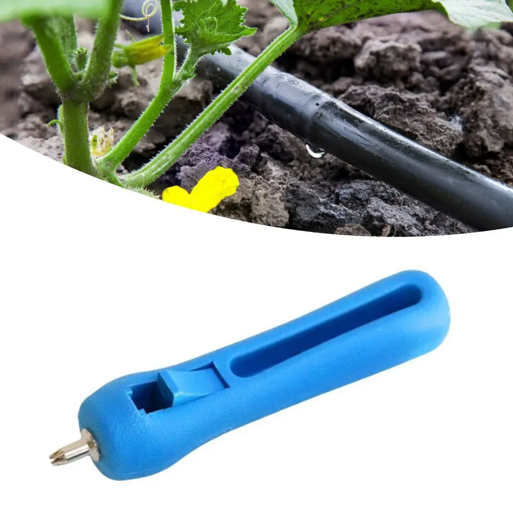 2PCS 4mm Hole Drip Irrigation Hole Punch Tool Plastic,stainless Steel Push Needl Irrigation Hole Puncher Lightweight Blue