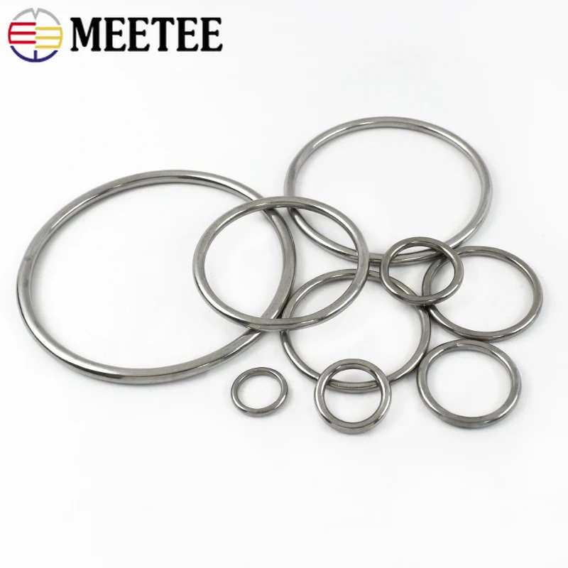 

2/5P 15-100mm Stainless Steel O Rings Buckle Backpack Carabiner Seamless Metal Clasp Webbing Tape Loop Hook DIY Sewing Accessory