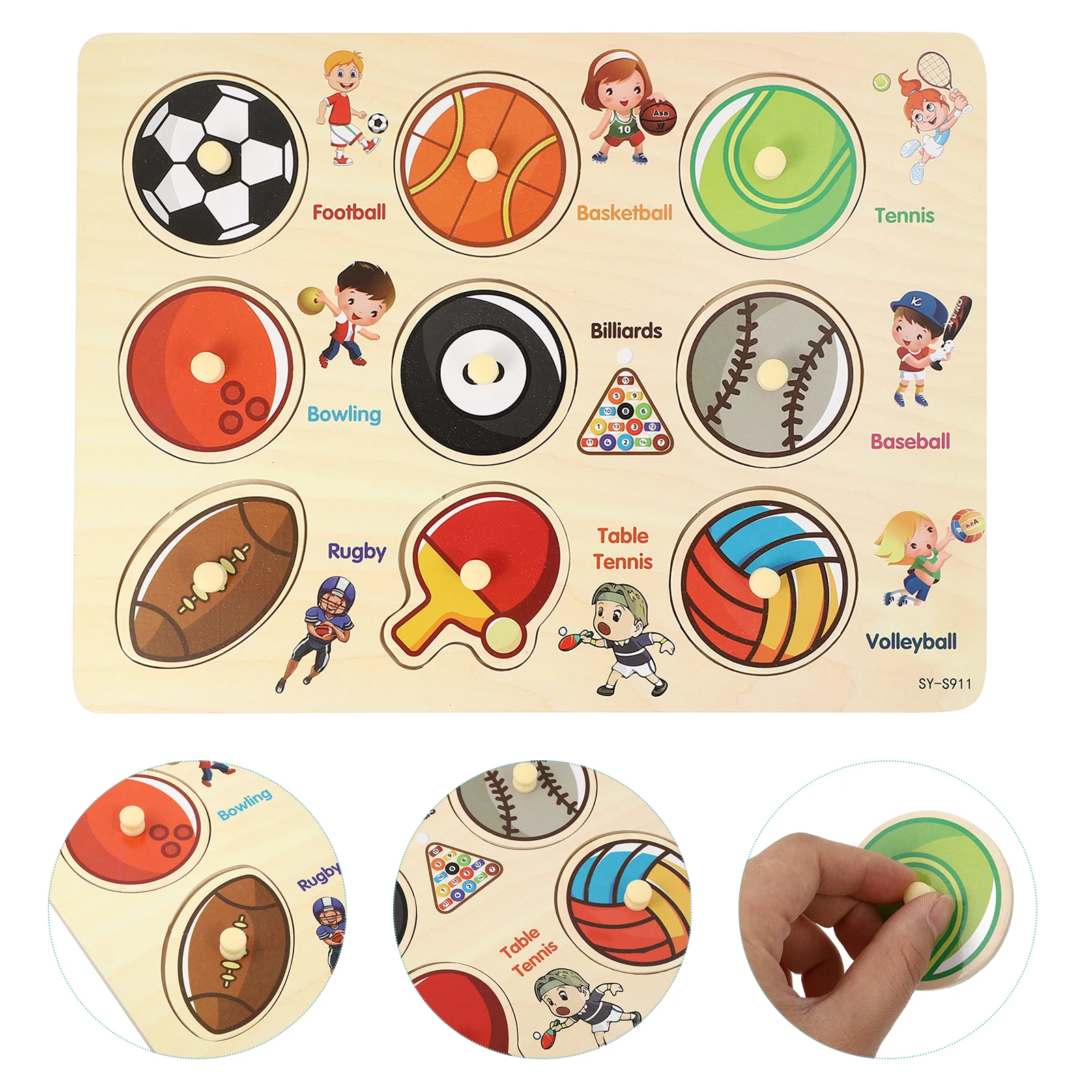 1 Set Holzpuzzle-Brett, Cartoon-Puzzle, pädagogisch für Kinder, Form, Farbe, Lernen, Training, hochwertiges tragbares Geschenkspiel