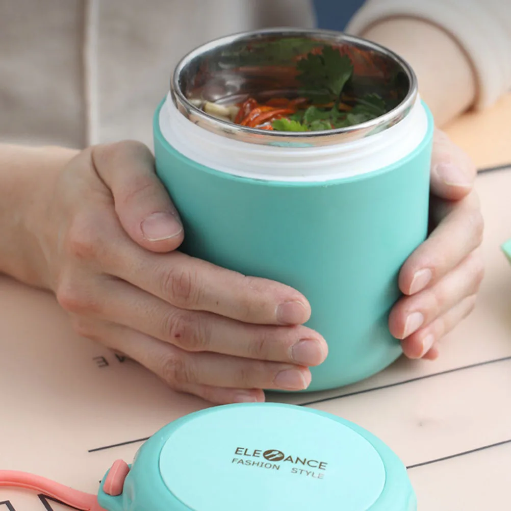 

2Pcs Stainless Steel Thermal Insulation Soup Cups Leak-Proof Breakfast Food Containers for Milk Porridge