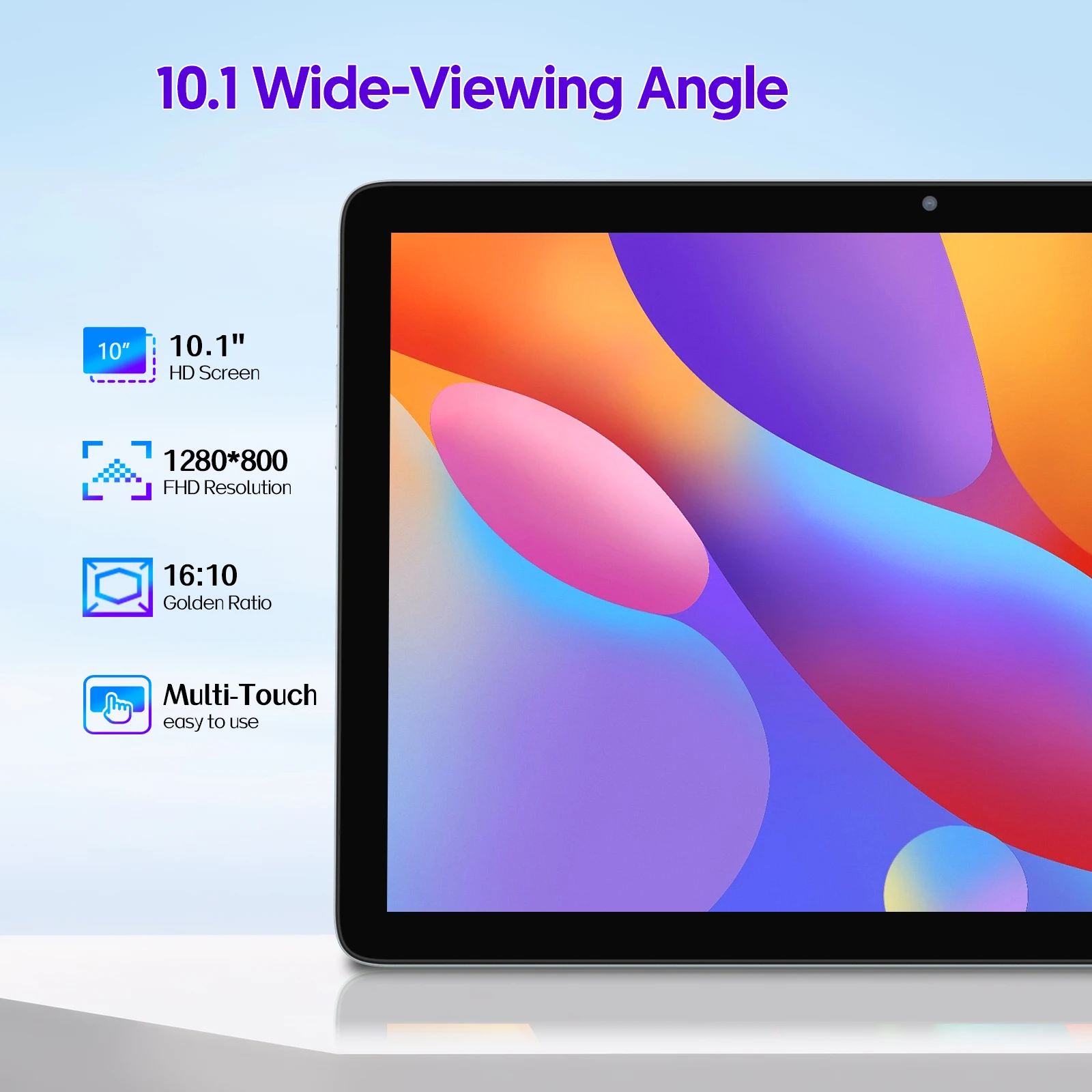 10-Zoll-Tablet-PC, Android 14-System, Octa-Core-Prozessor, 1280*800 HD-IPS-Bildschirm, 4 GB RAM, 128 GB interner Speicher, 8000 mAh