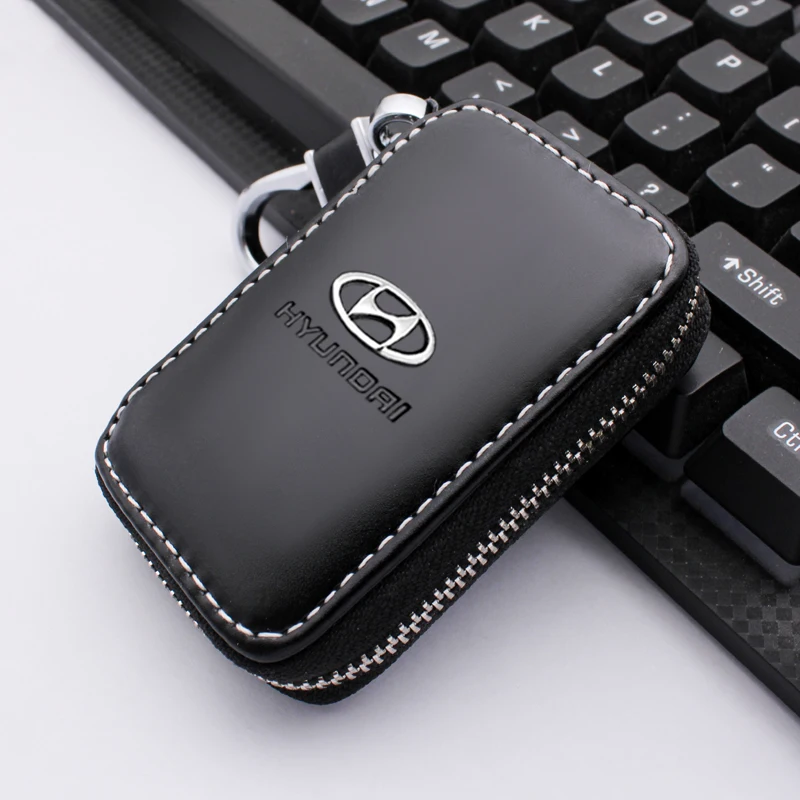 

1PCS Genuine Leather Key Wallet Car Key Bag Multi Function Key Case For Hyundai I10 Grand I10 I30 Tucson Creta Accent Santa Fe 2