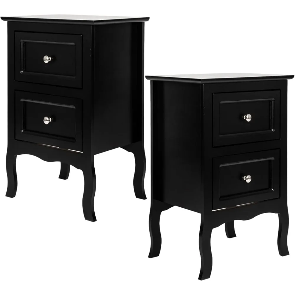 

Nightstand Set of 2 for Bedroom, Vintage Small Night Stand with Drawers, Farmhouse Side Table, Nightstands