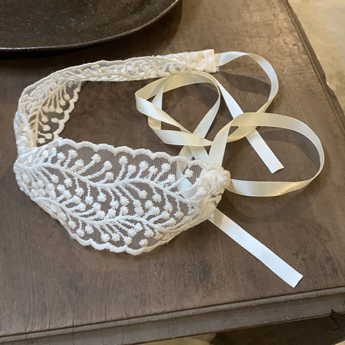 Blumen- und Gras-Haarband im Ballett-Stil mit Spitzenband, Niedliches und Süßes Kopftuch, Dünner Kopfschmuck für Damen – Detail 5