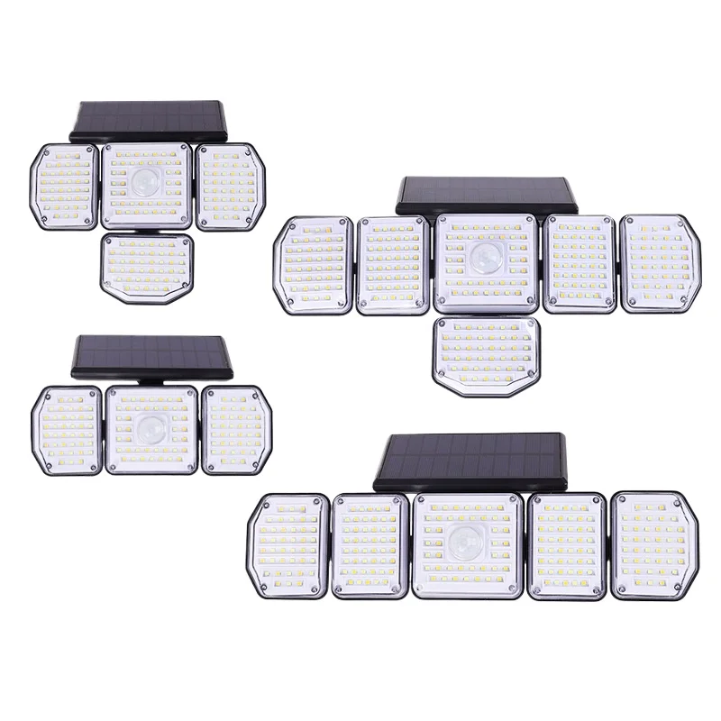 Solar-Powered Multi-Directional Rotating Wall Lamp with Motion Sensor and Remote Control Lighting