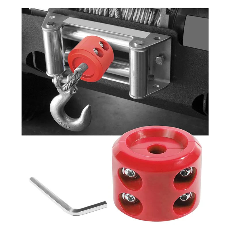 

2X Rubber Winch Stopper,Winch Cable Saver Hook Stopper Line Rubber Stopper With Hex Wrench,Car Accessories Winch Rope