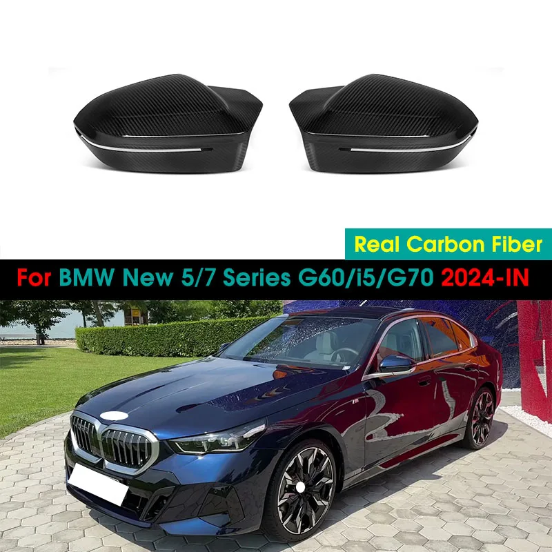 Carbon Fiber Car Side Mirror Cover For BMW 5 Series G60 2024-IN Replacement RearView Mirror Cap For BMW 7 Series G70 2023-IN