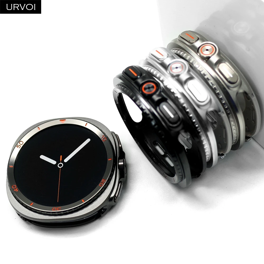 URVOI Change to Classic Metal Case for Galaxy Watch 9/8 40mm 44mm Alloy Bumper Protector Anti Shock Precision Holes