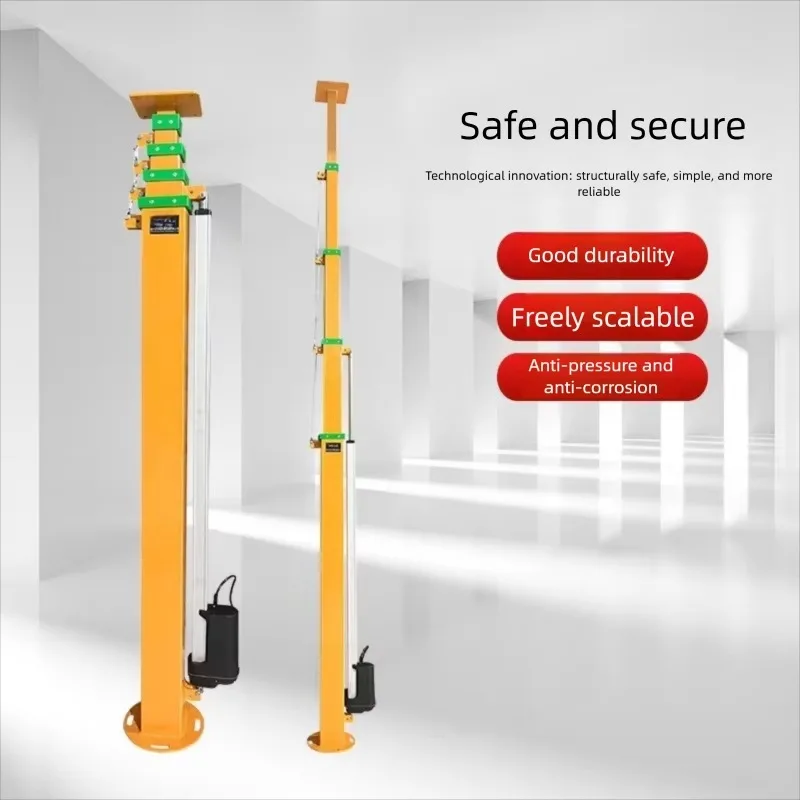 Portable Mobile Manual Hydraulic Telescopic Mast Hand Operated Hydraulic Lifting Pole Retractable Vertical Mast For  Camera