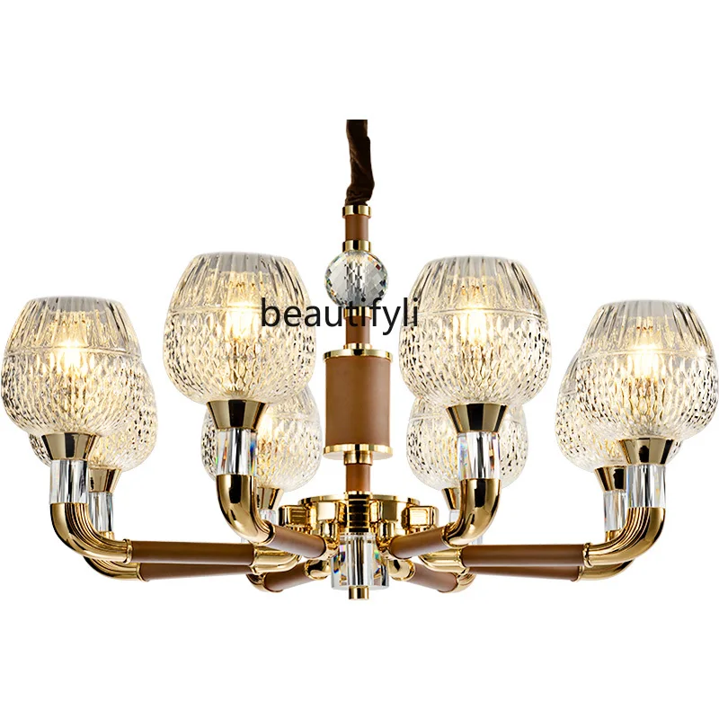 

CXH Splendid Crystal Chandelier Living Room Light Luxury New European and American Style Bedroom Dining-Room Lamp