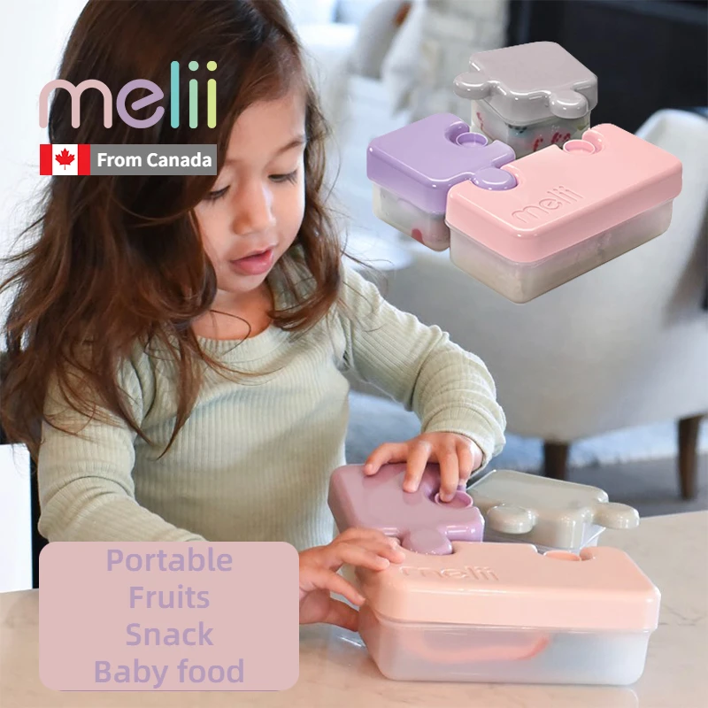 Melii Puzzle Container Fruit Lunch Box Picnic Box Storing Fruits Snacks Portable Detachable Babies Kids Separated for Organizing