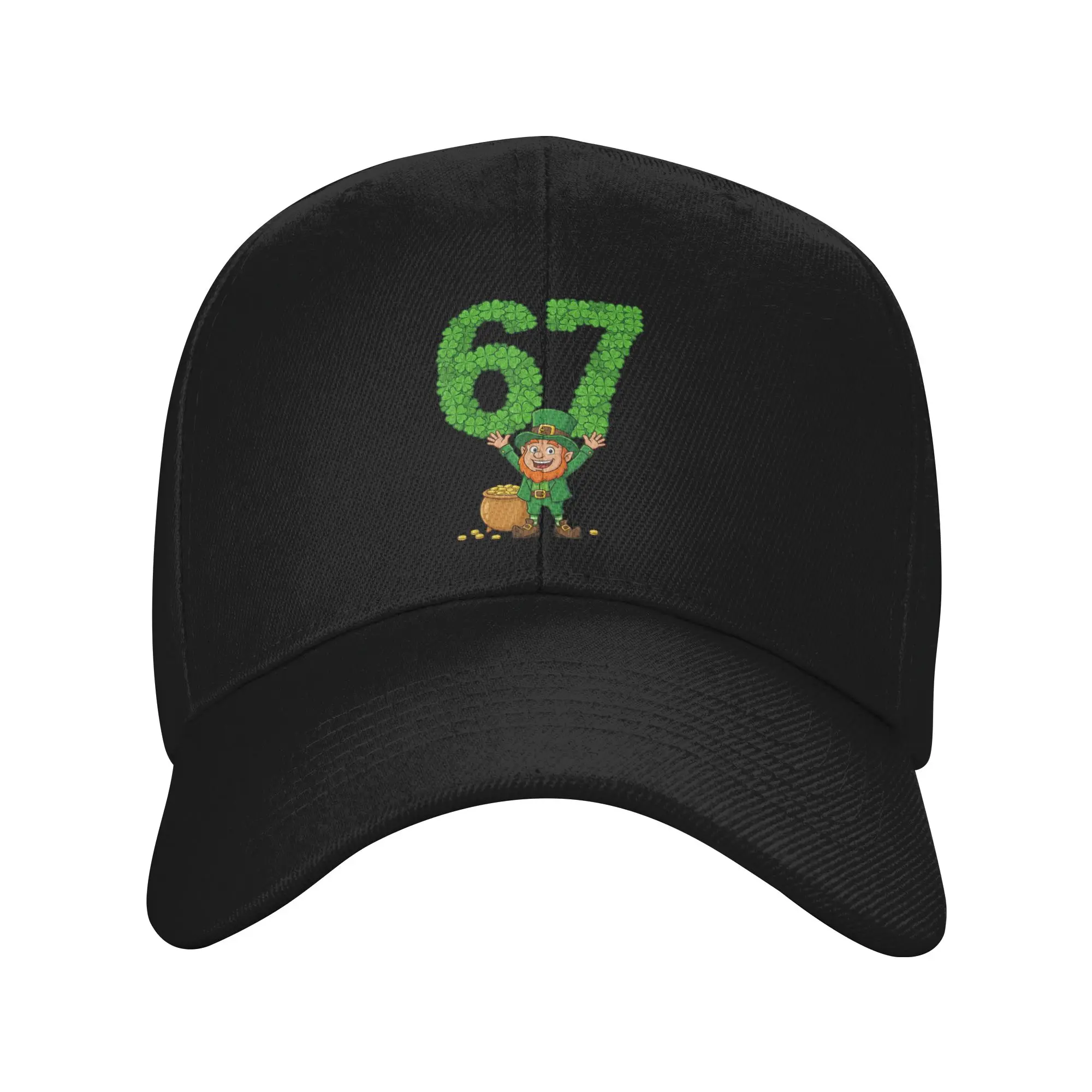 

67 Bruh Shamrock Leprechaun Funny Six Seven St Patrick's Day Casual Baseball Cap Spring Trucker Hat Sun Outdoor Gym Snapback Cap