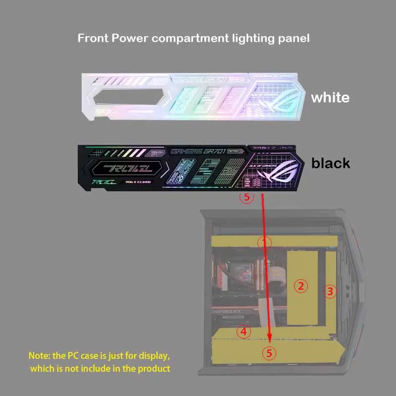 Laser Engraving ARGB Lighting Panels for HYPERION GR701 Chassis AURA SYNC,ROG PC Gaming Cabinet Decaration Cover