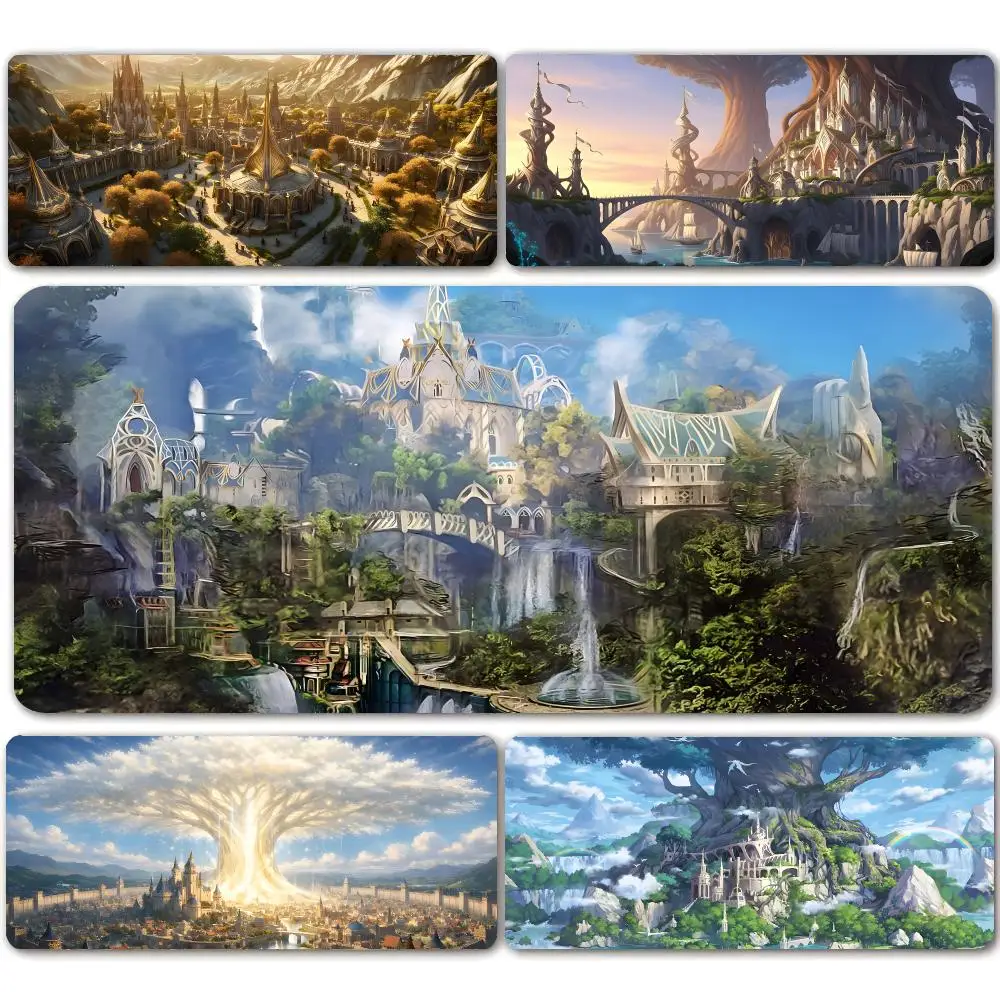 Elven Kingdom Mouse Pad Mousepad Large Gaming Mouse Pad LockEdge Thickened Computer Keyboard Table Desk Mat