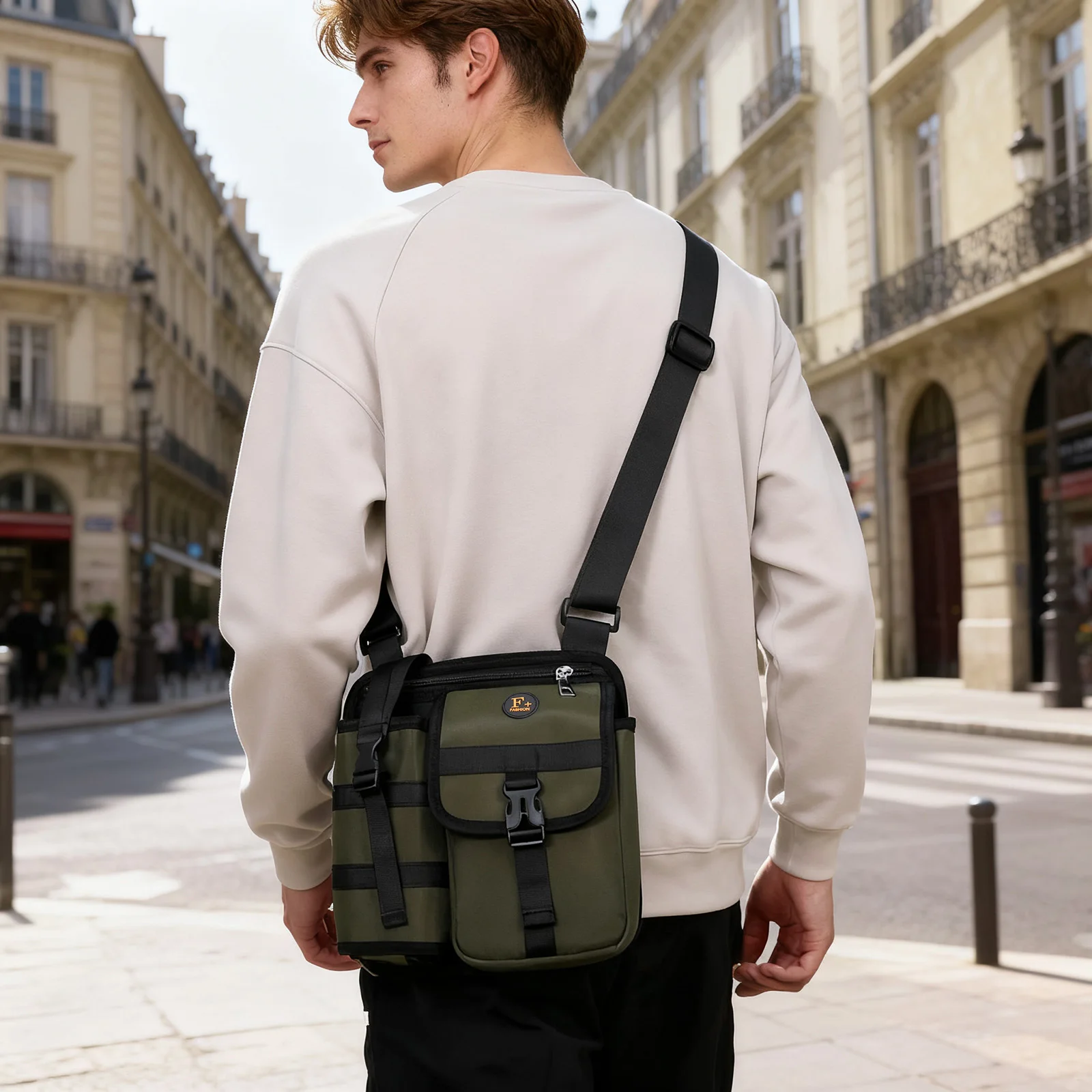 

Large Capacity Shoulder Bag Outdoor Single Shoulder Pack Male Daily Sport Bag With Water Bottle Holder Suitable For Camp Hike