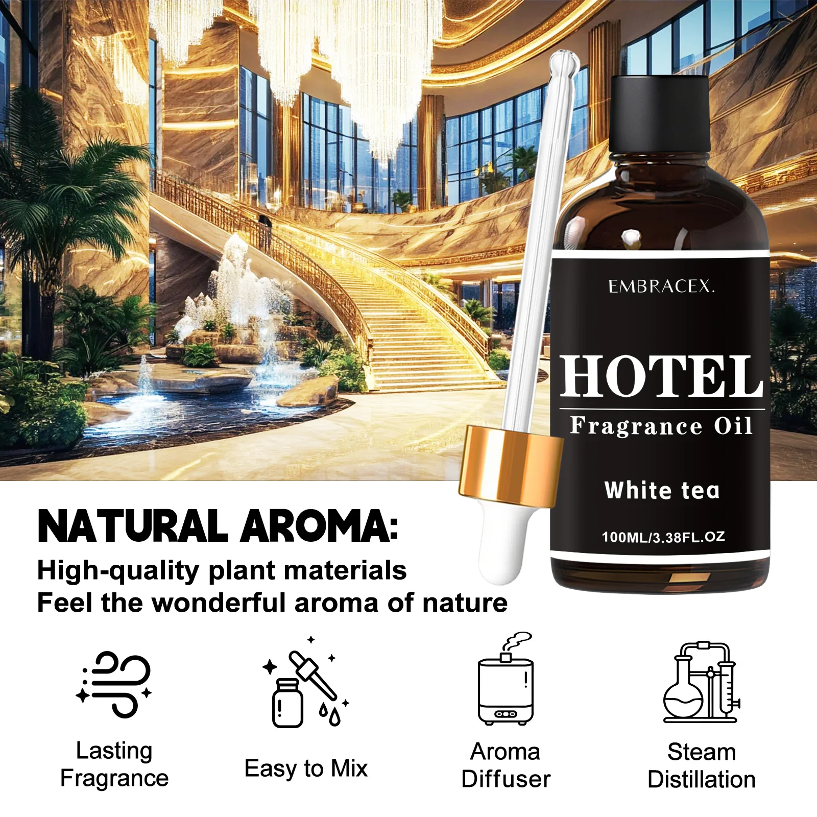 100ml Hotel White Tea Fragrance Oils Long-Lasting Sweet Fragrance Diffusers Candles Making Gift To Friends