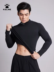 KELME Compression Tights Men Fitness Training Fleece Elasticity t-shirt Long Sleeves Quick-drying Running Shirt 8161TL1004