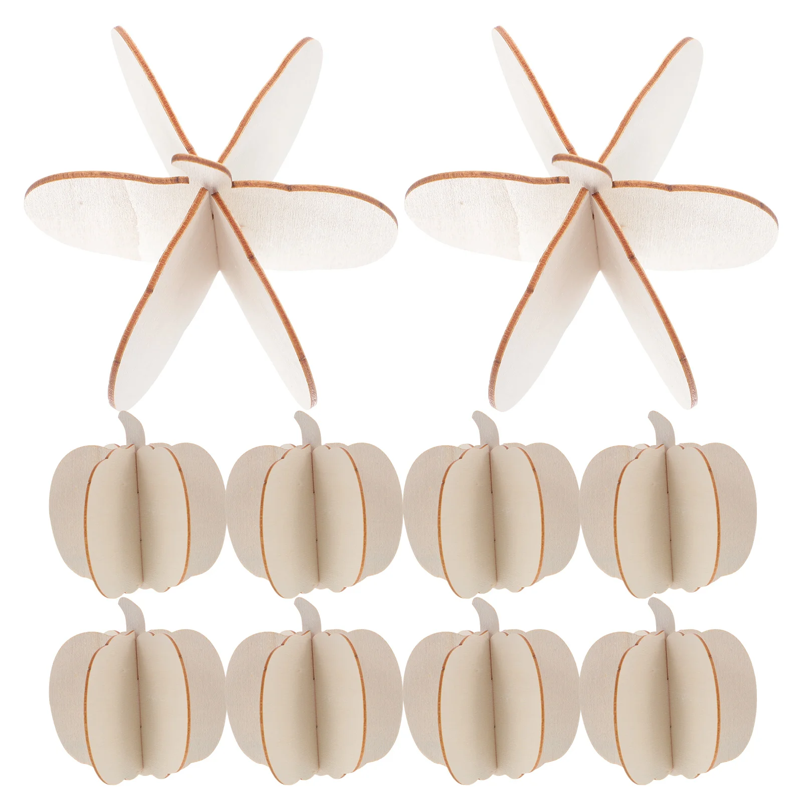

10 Pcs Wooden Pumpkin Ornament Cutouts Unfinished Autumn Mini Pumpkins for Painting Small Paintable Crafts