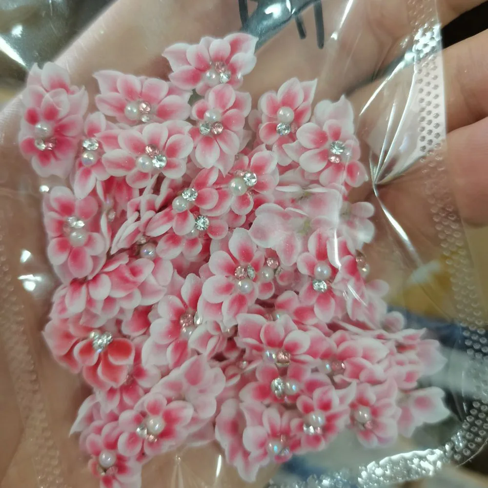 

1Pc Charm Side Flower 3D Acrylic Carved Flower Nail Art Decoration Parts White/Pink Nail Flowers Acrylic Flower Nail Rhinestones