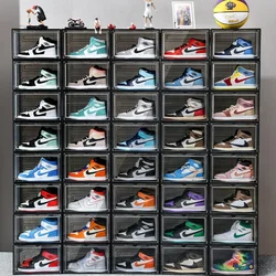 Plastic Simple Flip Combination Shoe Cabinet Household Dormitory Magnetic Absorption Storage Box Acrylic Transparent Shoe