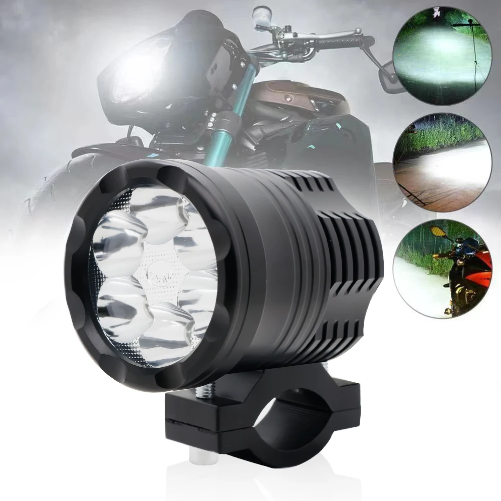 High Lumen 5/75/80W LED Projector Motorcycle Headlights Black Waterproof 12V Die Cast Aluminum LED Lamp Power Time