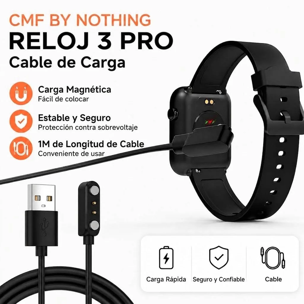 Magnetic Charging Cable for CMF Watch Pro1 / Pro2 / Watch 3 Pro Replacement USB Charger Cord 5V 1A Fast Charging Wire Accessory