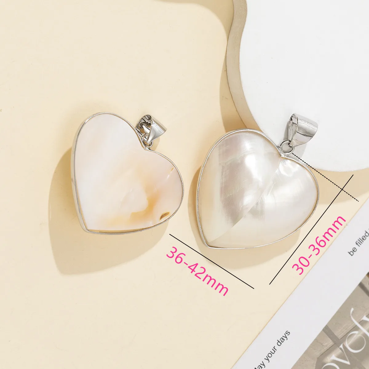 1pc Natural Shell Heart Shaped Pendant Charms for DIY Women Men Necklace Jewelry Making Accessories Daily Gifts 36-42x30-36mm