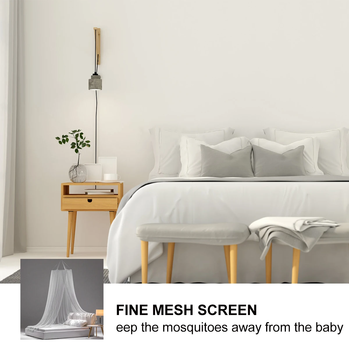 

Hanging Dome Net Lightweight Bed Canopy Fine Mesh Protection Round Nets Bedroom Outdoor Use Mosquito Curtain Dust Insect