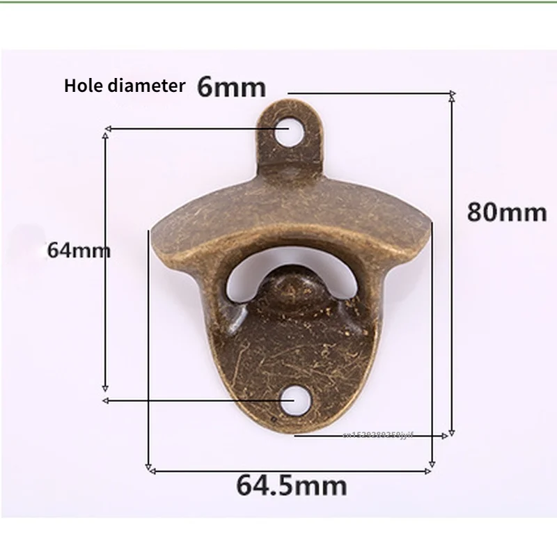 5pcs/10pcs Retro Vintage Bottle Opener with Mounting Screws Wall Mounted Rustic Beer Opener Set for Kitchen Cafe Bars