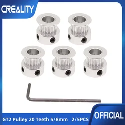 2/5 Stuks Gt2 Katrol 20 Tanden 5Mm Boring 6Mm Breedte 20 T Distributieriem Katrol Wiel Aluminium Voor 3d Printer