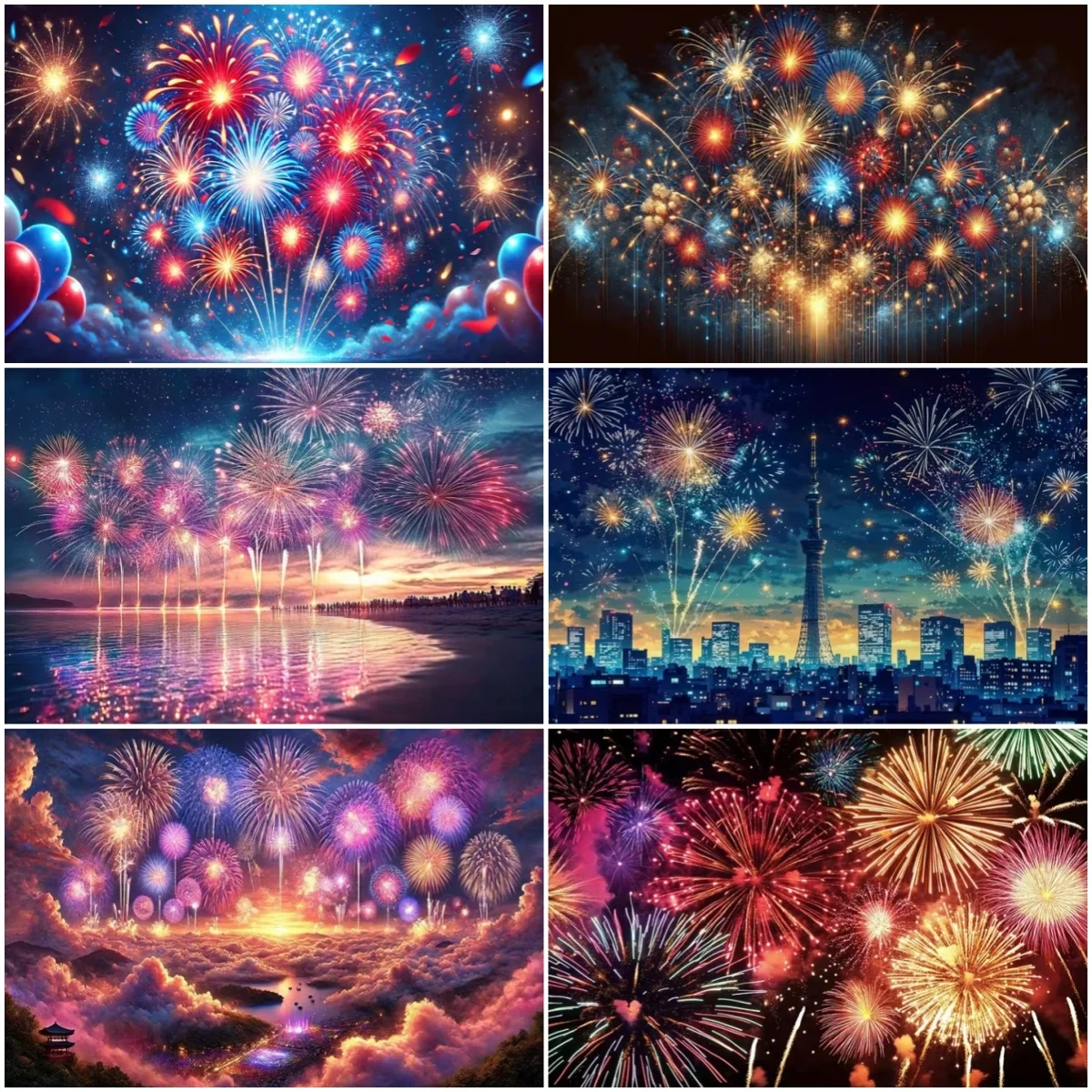 

Colorful Firework Background Celebrate Happy New Year Birthday Party Decoration Banner Photography Studio Photo Baby Shower Prop