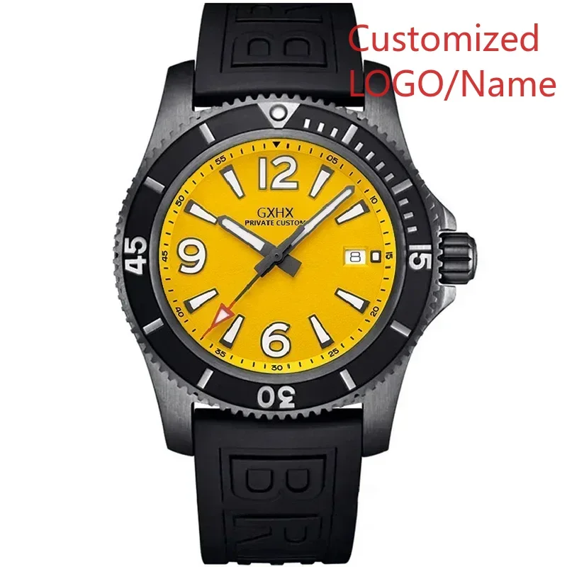 تخصيص الأزياء التلقائية ووتش الرجال الساعات الميكانيكية الفولاذ المقاوم للصدأ الفضة الأزرق الأسود السيراميك المطاط حزام #3