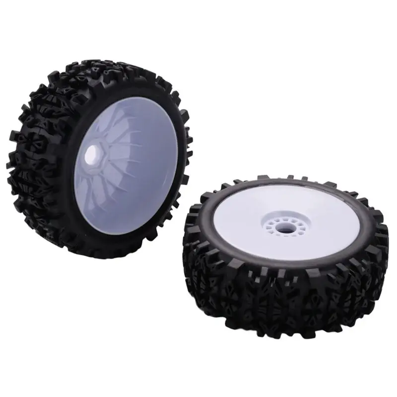 A84F-4 X 17Mm Hub Wheel Rim & Deep Tooth Tire For 1/8 Off-Road RC Car Buggy Redcat Team Losi VRX HPI Kyosho HSP Hobao Carson
