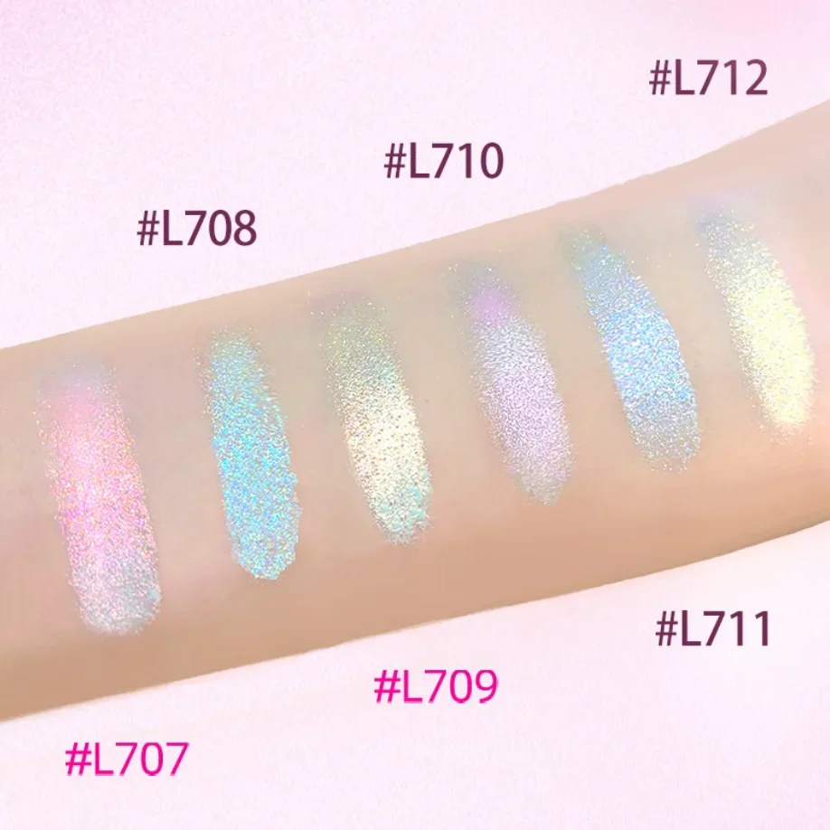 Chameleon High Pigment Glitter Poeder Verheldert Highlighter Oogschaduw Hoogglanzend Gezicht Illuminator Palette Narutal Glow Finish