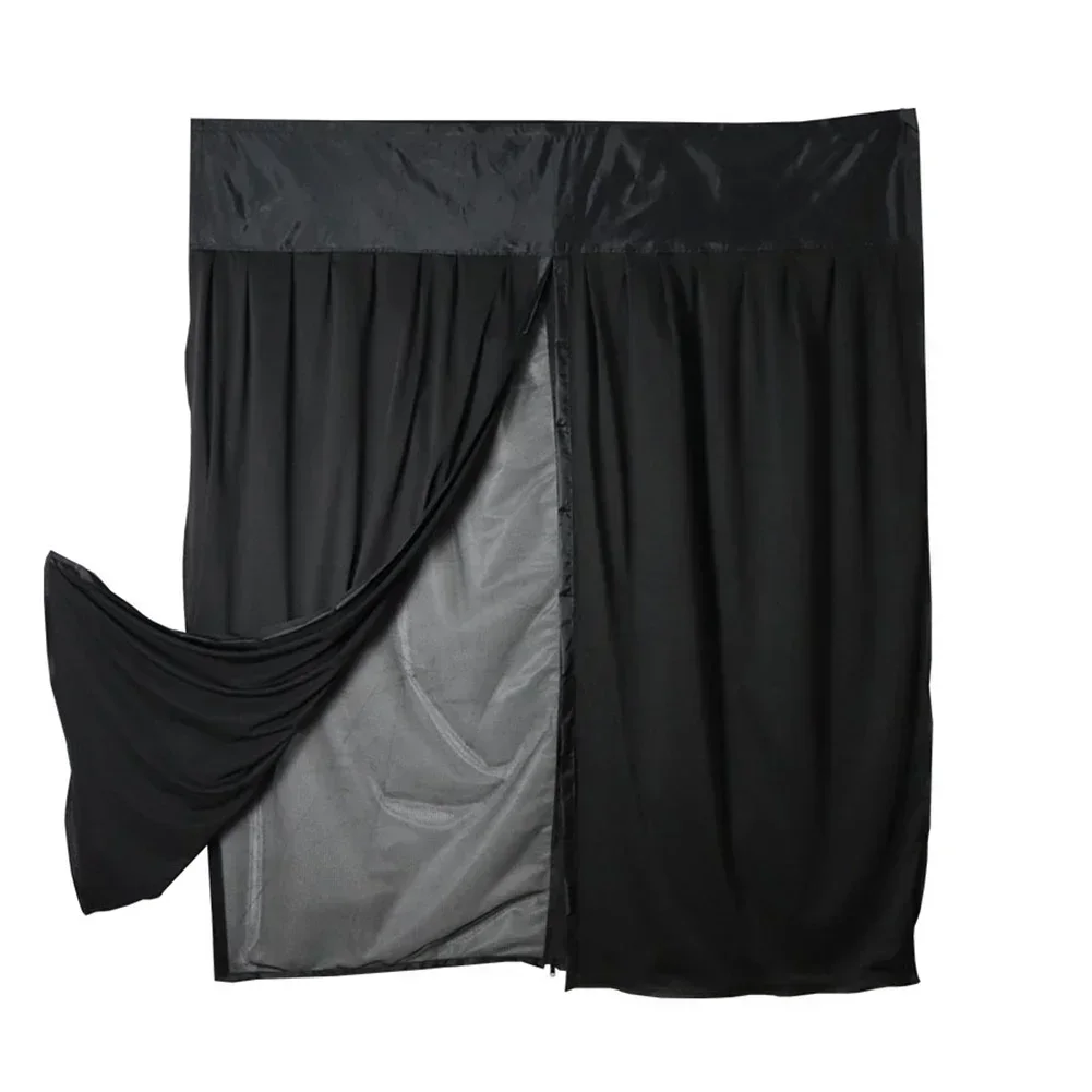 

Camping Curtain W130*H155cm Mesh Door Curtain Versatile Use Airflow Friendly Dual Layer Protection Easy Installation