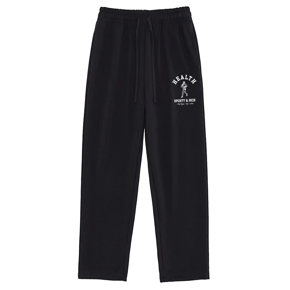 2026 Spring New Unisex Terry Cotton Sweatpants Vintage Style 90's Jogging Running Fitness Workout Trousers Street Fashion Pants