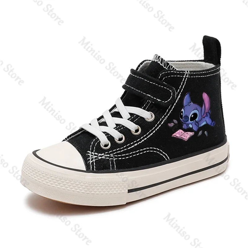 Zapatos deportivos de lona Lilo Stitch para niños y niñas, zapatillas de tenis informales con estampado de Disney, zapatos cómodos de dibujos animados