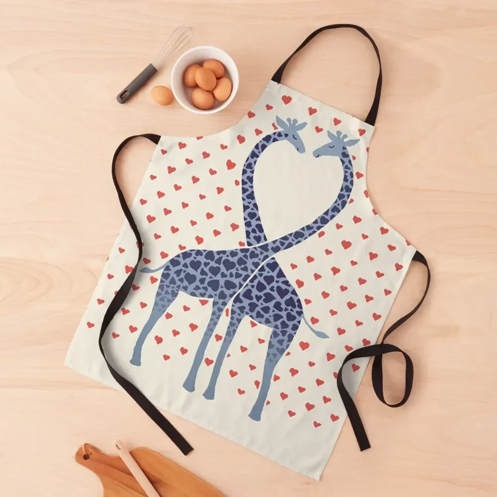 

Giraffes in Love - A Valentine's Day Illustration Apron Kids Dress Cute Kitchen Apron