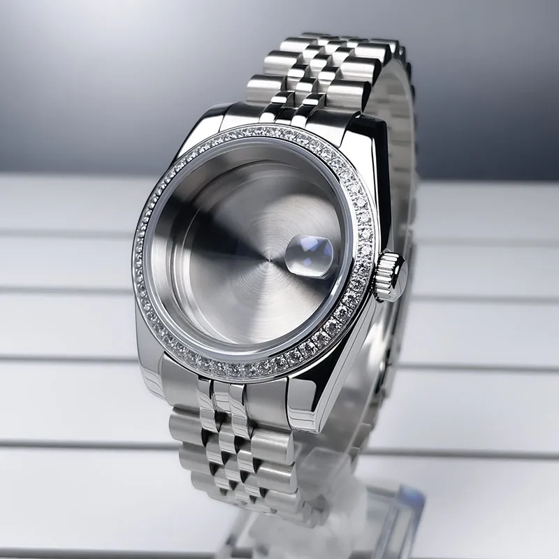 36mm/39mm Diamant Lünette NH35 Fall DJ Präsident Jubile Strap Saphirglas Mod Für NH35 NH36 Bewegung uhr Zubehör Teile – Detail 10