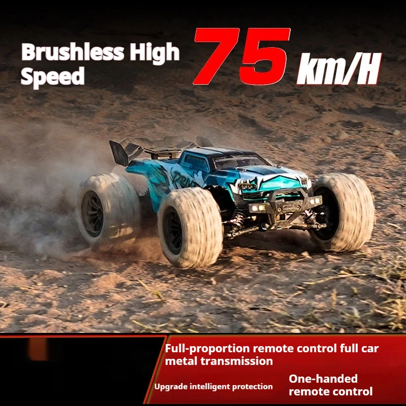 Brushless RC Off Road Car 75KM/H High Speed 4WD Anti Collision Anti Fall Competitive Drift Racing Crawler Toy For Adults Boys