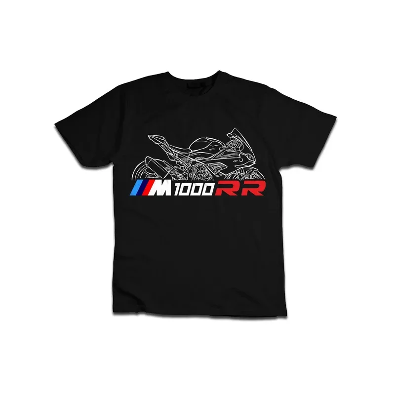 T-shirt casual de motocicleta masculina, mangas curtas, 100% algodão, S-3XL, verão, Sportbike, camiseta legal, M1000RR, 2024