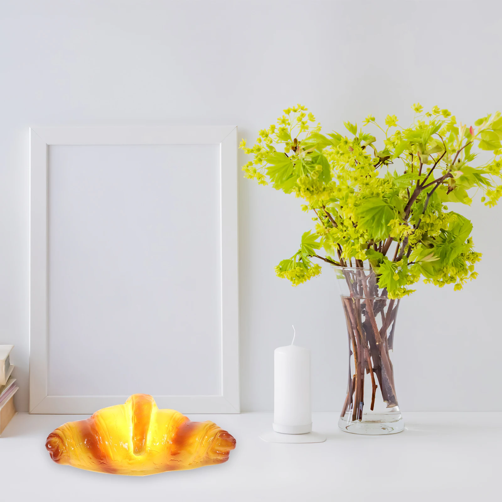 

1pc Croissant Bread Lamp Led Night Light Orange Decorative Mini Lamp Bread Shaped Gift For Party Festival Energy Saving Creative