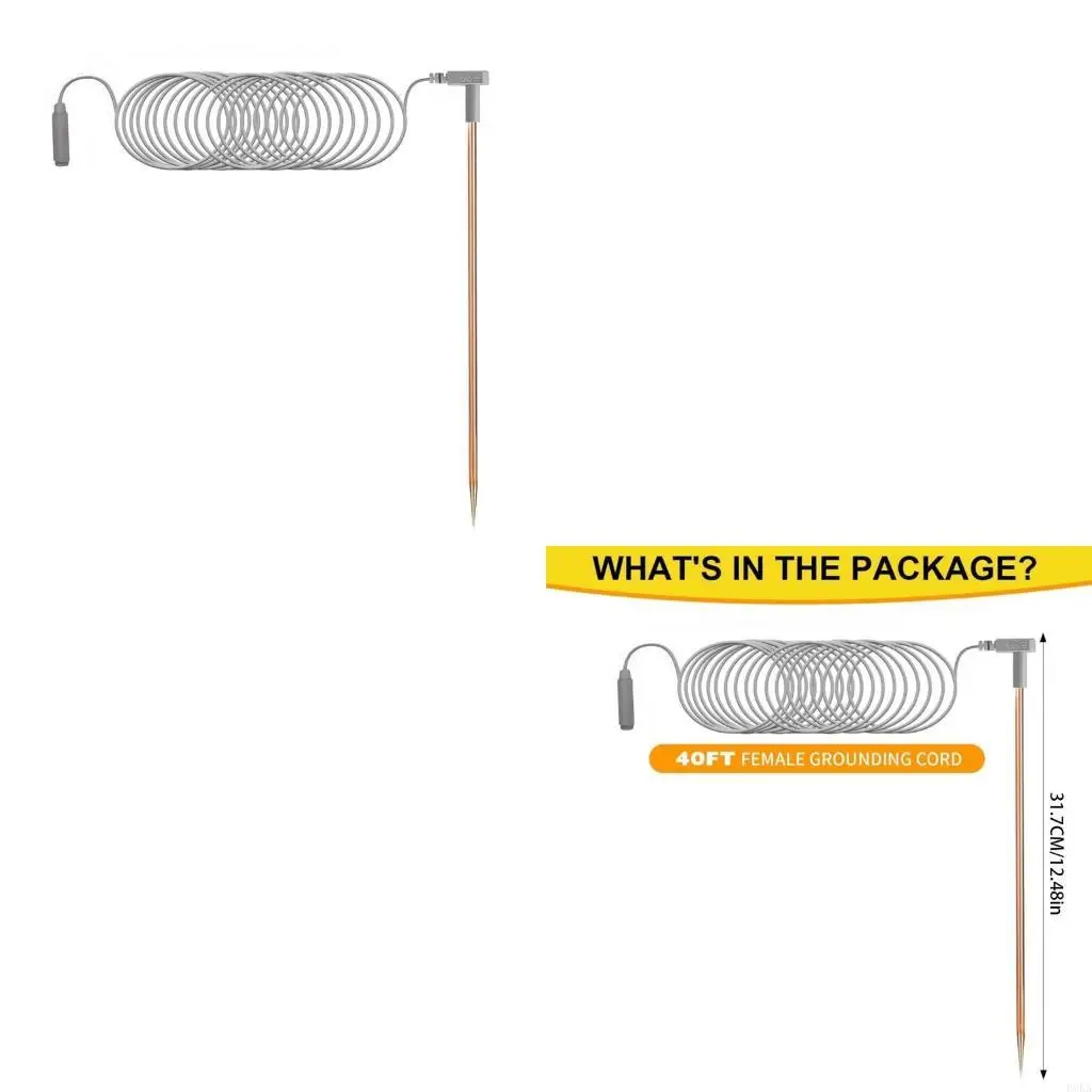   Reinforced Brass Ground Rod with 15ft Threaded Cord Weatherproof for Easy Soil Penetration & Home Ventilation Systems